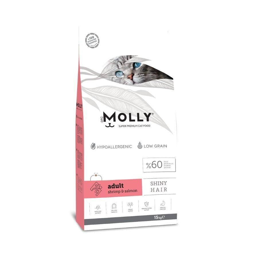Molly Düşük Tahıllı Hypoallergenic Karidesli Ve Somonlu Yetişkin Kedi Maması 15 KG | SRC: Barcode: 8680542870143